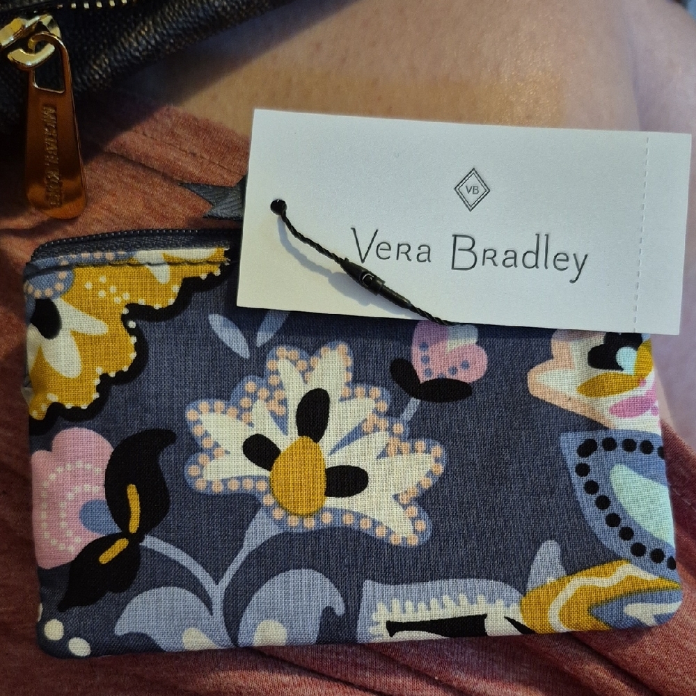 Vera Bradley Floral Card Holder in Blue and Yellow - Picture 2 of 4